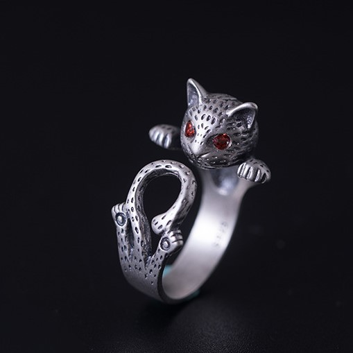 ＜受注制作＞猫のリング　ねこ　SILVER　可愛い　0468