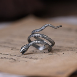 ＜受注制作＞ヘビのリング　へび　蛇　シルバー　R002 10枚目の画像