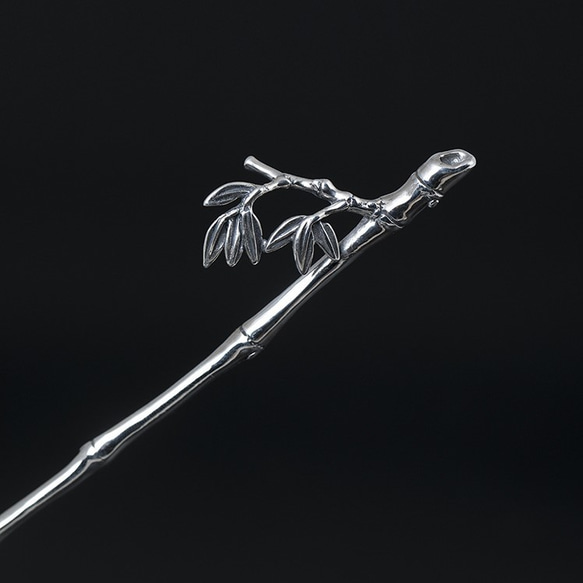 ＜受注制作＞竹のかんざし　たけ　簪　シルバー　K012 1枚目の画像