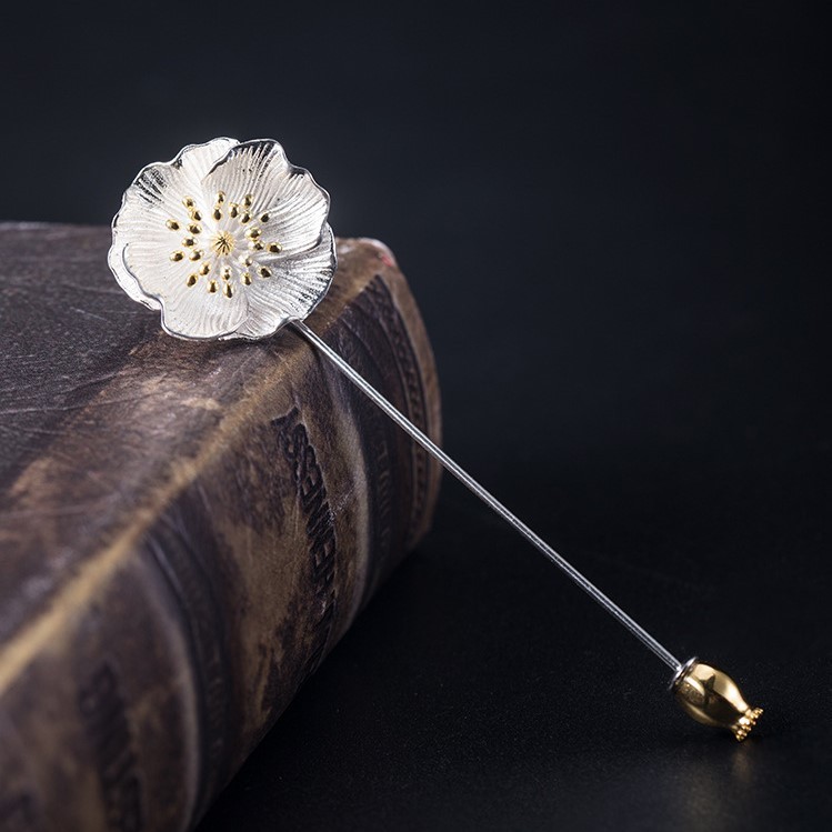 ＜受注制作＞キャンディア メイディランドのブローチ　ばら　シルバー　C004