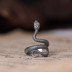 ＜受注制作＞ヘビのリング　へび　蛇　シルバー　R003 1枚目の画像