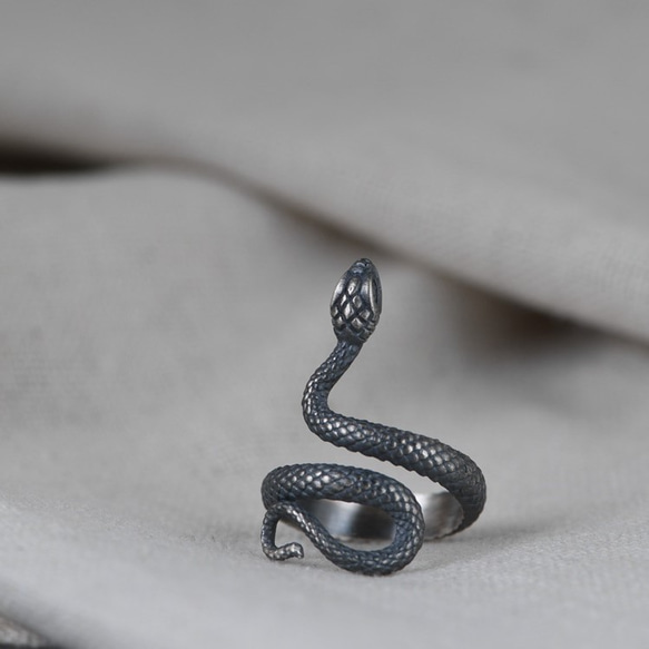 ＜受注制作＞ヘビのリング　へび　蛇　シルバー　R003 4枚目の画像