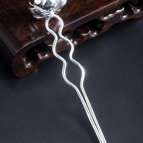 受注制作＞蓮の花のかんざし ハス はす シルバー K014 かんざし Vary  