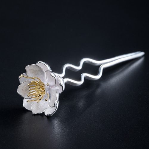 受注制作＞蓮の花のかんざし ハス はす シルバー K014 かんざし Vary  