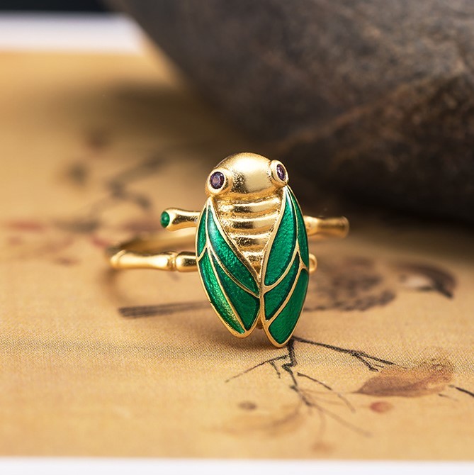 <受注制作>蝉のリング せみ シルバー 夏 R059 <受注制作>蝉のリング せみ シルバー 夏 R059