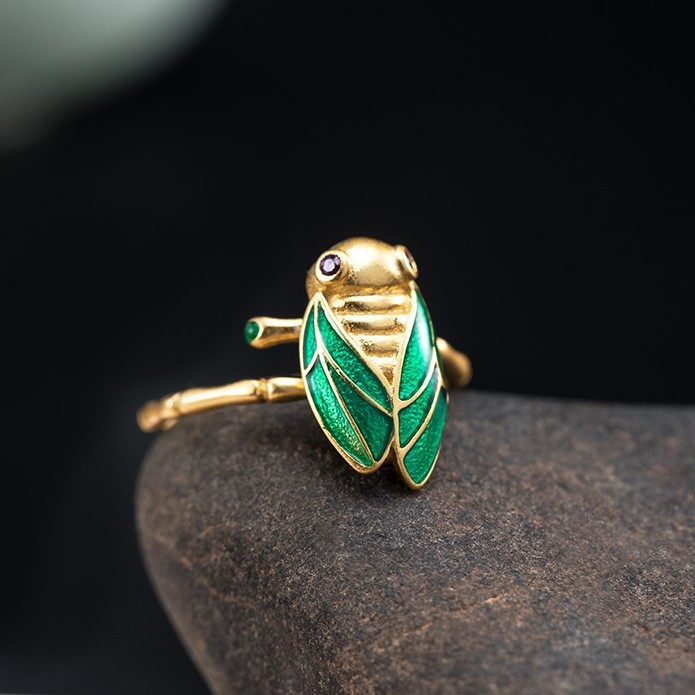 <受注制作>蝉のリング せみ シルバー 夏 R059 <受注制作>蝉のリング せみ シルバー 夏 R059