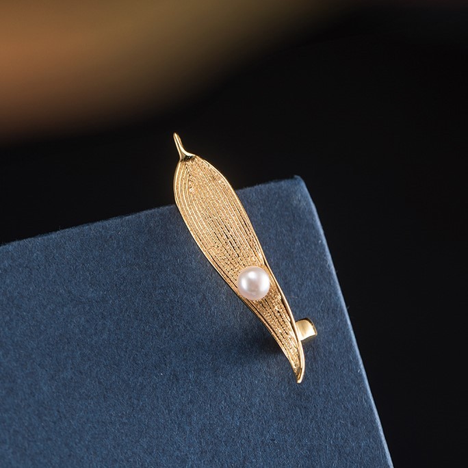 ＜受注制作＞笹の葉のブローチ　ささ　シルバー　C014