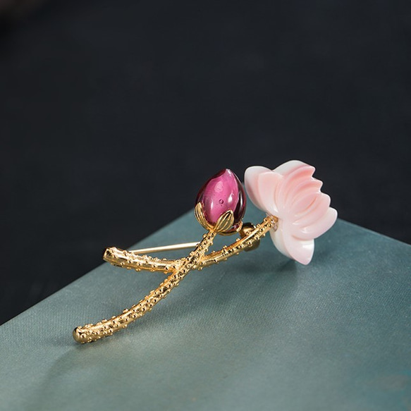 ＜受注制作＞蓮の花のブローチ　はす　シルバー　C008 受注制作＞蓮の花のブローチ はす シルバー C008 （受注制作＞蓮