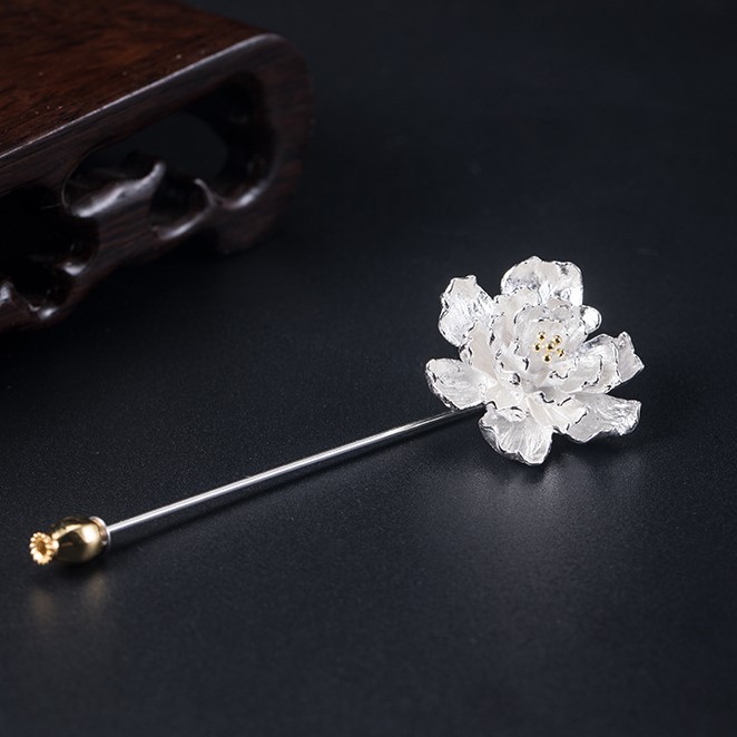 ＜受注制作＞ハナカイドウのブローチ　花海棠 シルバーC017