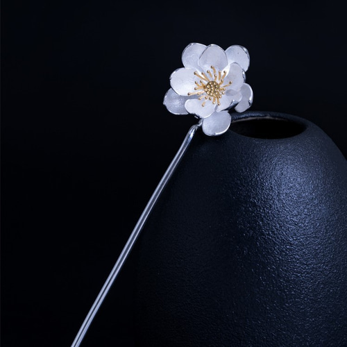 受注制作＞蓮の花のかんざし ハス はす シルバー K017 かんざし Vary 