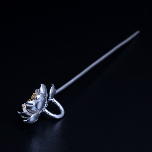受注制作＞蓮の花のかんざし ハス はす シルバー K017 かんざし Vary 