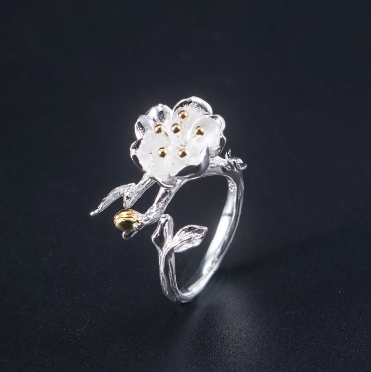 ＜受注制作＞ハナカイドウのリング　花海棠　シルバー　R063