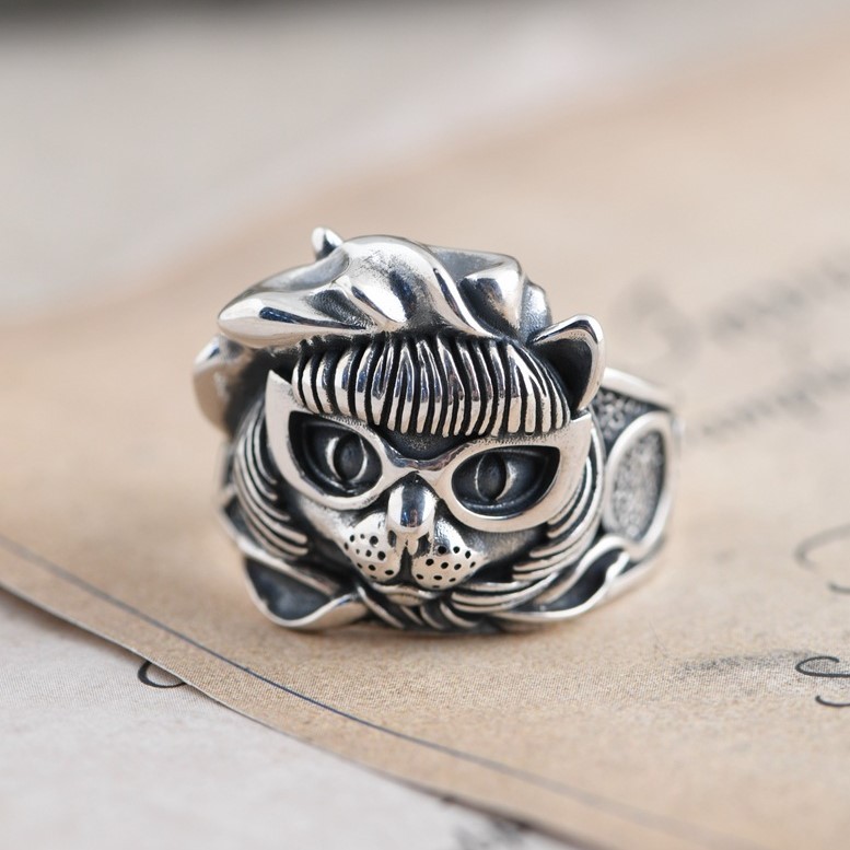 ＜受注制作＞美人猫のリング　ねこ　シルバー　R020