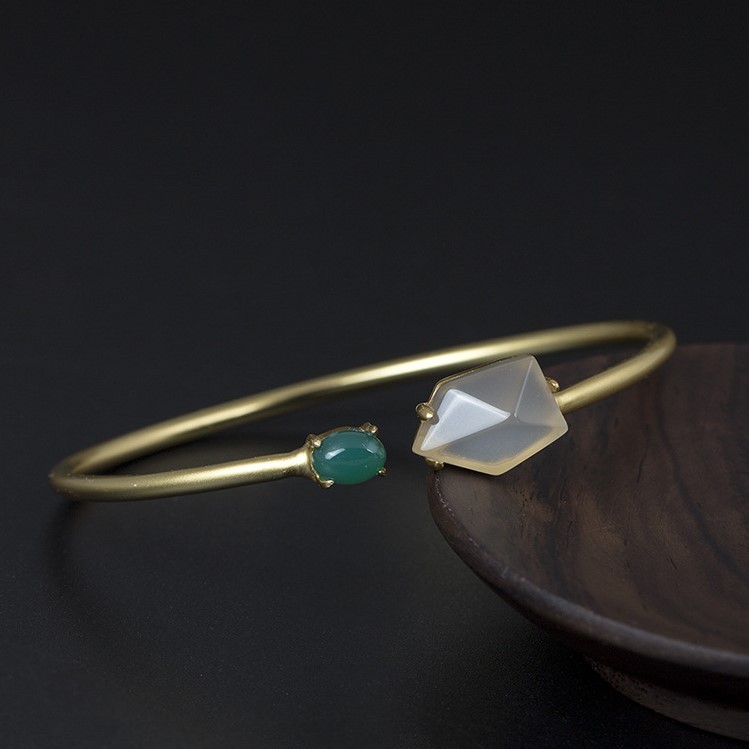 ＜受注制作＞バングル　カルセドニー　シルバー　B019 14,664円