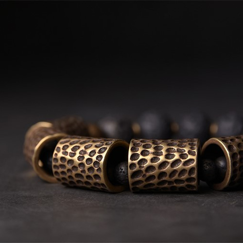 受注制作＞火山岩のブレスレット 真鍮 メンズ B036 ブレスレット Vary  