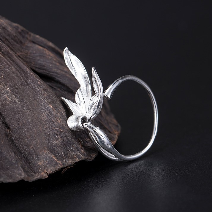 ＜受注制作＞蘭のリング　ラン　花　シルバー　R067