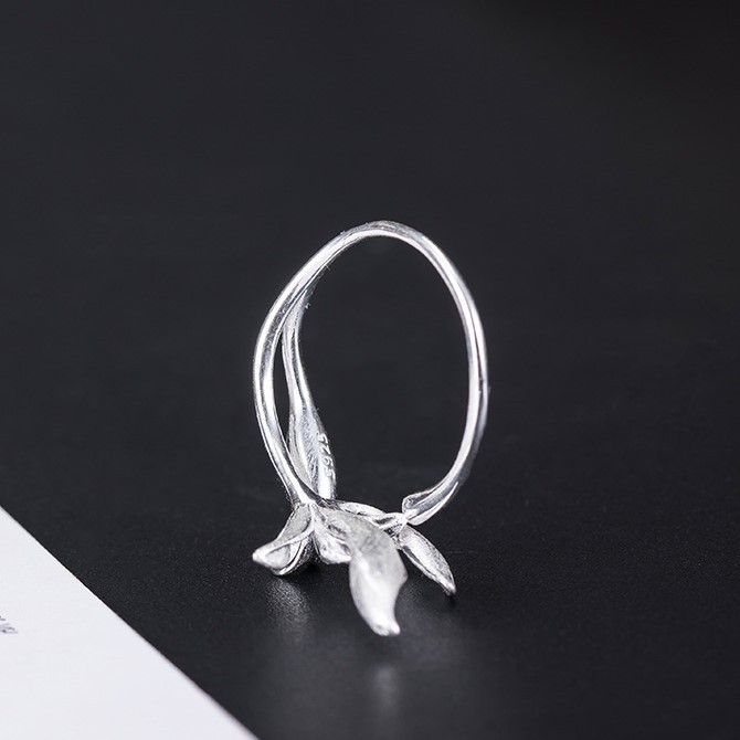 ＜受注制作＞蘭のリング　ラン　花　シルバー　R067