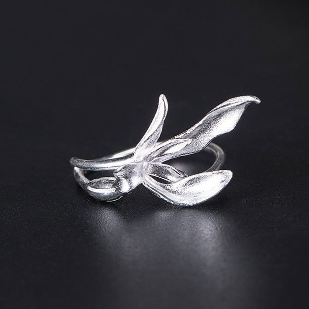 ＜受注制作＞蘭のリング　ラン　花　シルバー　R067