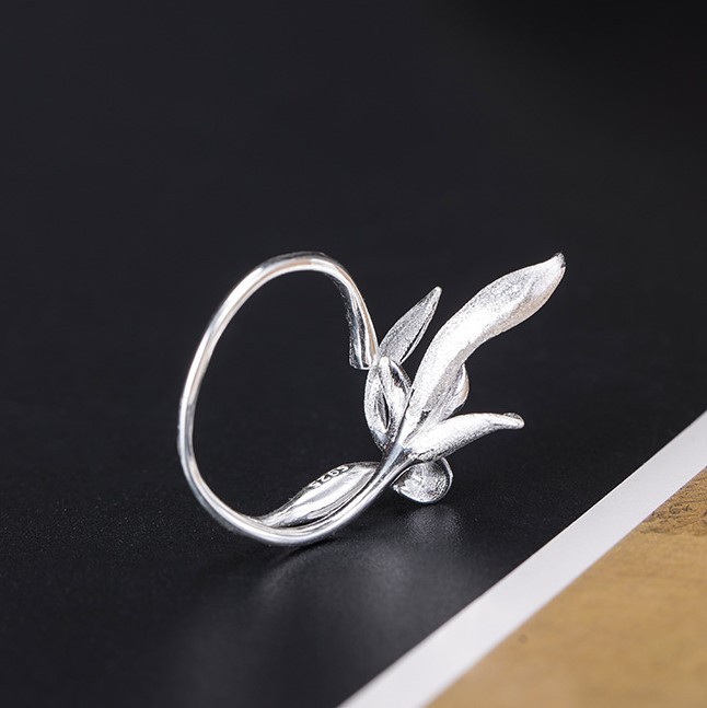 ＜受注制作＞蘭のリング　ラン　花　シルバー　R067