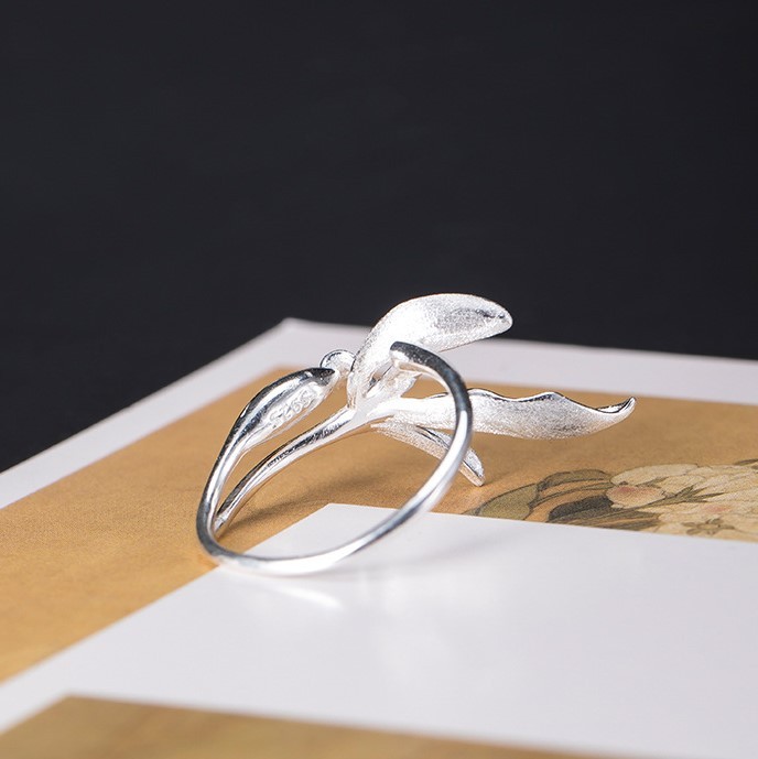 ＜受注制作＞蘭のリング　ラン　花　シルバー　R067