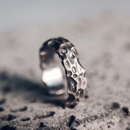 ＜受注制作＞リング　凹凸　テクスチャー　メンズ　シルバー　R084