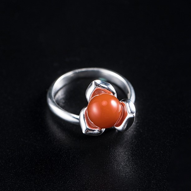 ＜受注制作＞花のリング　はな　瑪瑙　自分にご褒美　R121