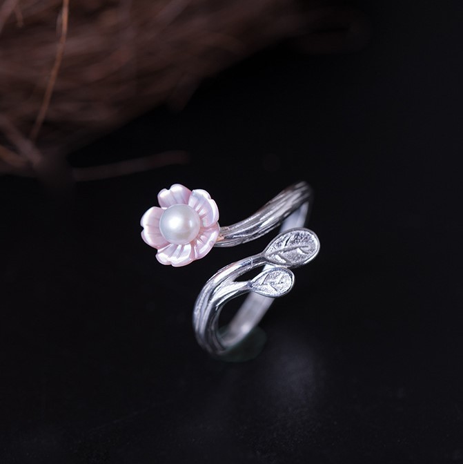 <受注制作>桜のリング さくら シルバー シェル パール R134 <受注制作>桜のリング さくら シルバー シェル パール R134
