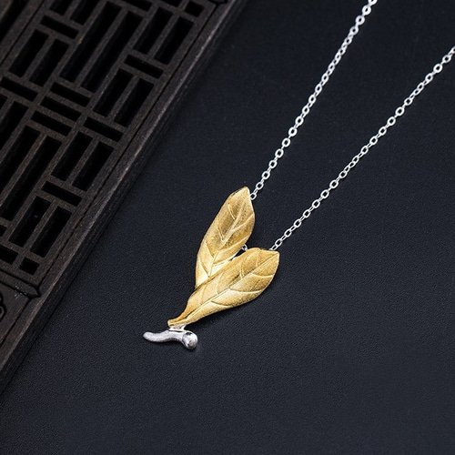 受注制作＞葉っぱのペンダント はっぱ シルバー N026 ネックレス