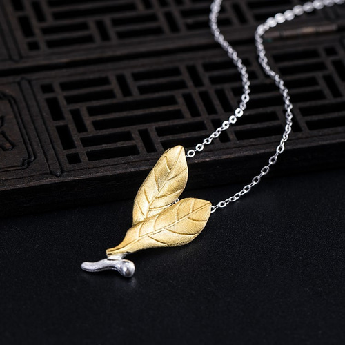 受注制作＞葉っぱのペンダント はっぱ シルバー N026 ネックレス