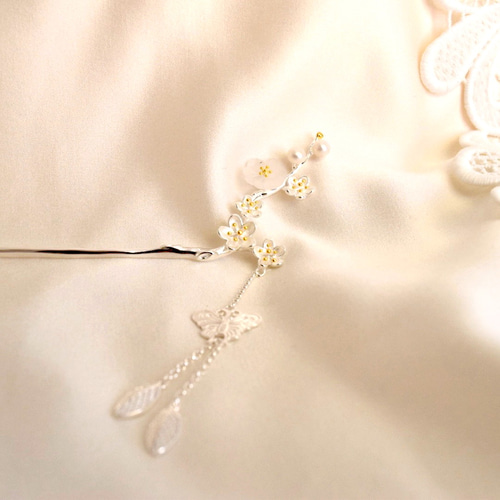 サンカヨウのかんざし 朝露を吸って花びらが透明になる k006 かんざし  