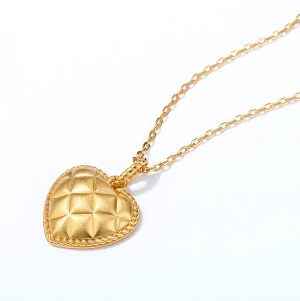 ＜受注制作＞ハートのペンダント（マット仕上げ）  可愛い 0185P