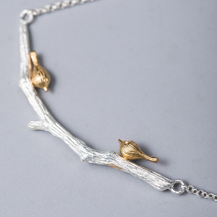 ＜受注制作＞鳥と枝のペンダント　SILVER　　0428