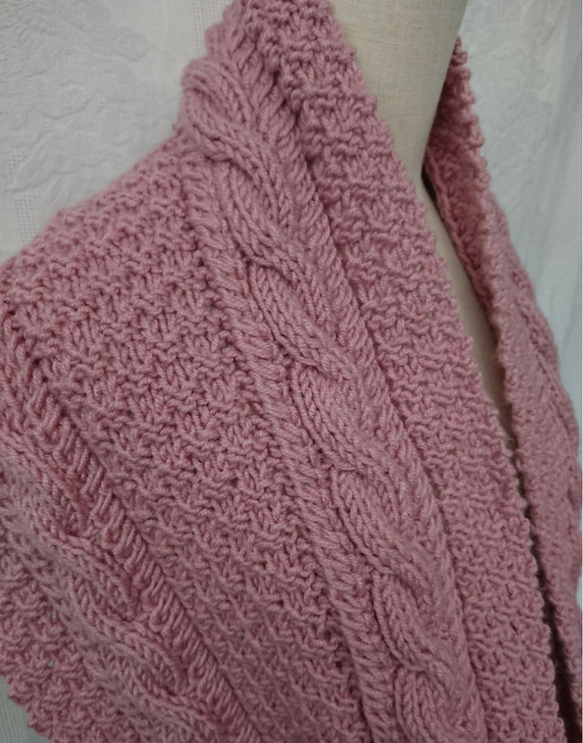 縄編み模様のスヌードA 3枚目の画像