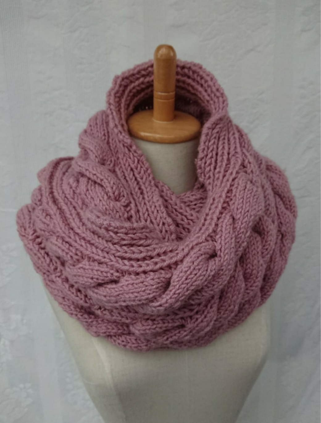 縄編み模様のスヌードB