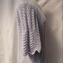 藤編み模様の五分袖サマーセーター 4枚目の画像