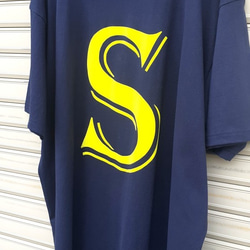 BIG-T    S  フロッキープリント　6XL  T-shit NAVY 2枚目の画像