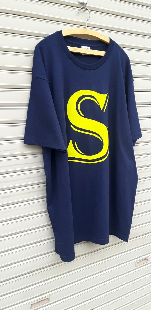 BIG-T    S  フロッキープリント　6XL  T-shit NAVY 3枚目の画像