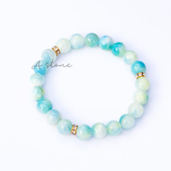 アクアマリンx水色翡翠 ブレスレット/シルバー/青/ジェイド アクアマリンx水色翡翠 ブレスレット/シルバー/青/ジェイド