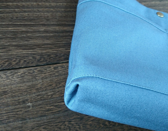 カラー帆布のバッグインバッグ（スモーキーブルー） 4枚目の画像