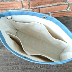 カラー帆布のバッグインバッグ（スモーキーブルー） 5枚目の画像