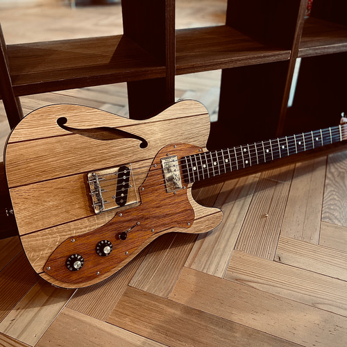 Whiskey barrel guiter ウイスキーの樽材で製作したエレキギター
