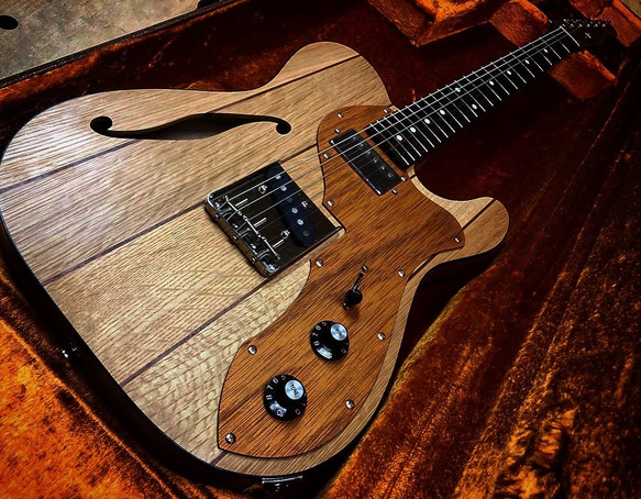 Whiskey barrel guiter ウイスキーの樽材で製作したエレキギター 4枚目の画像