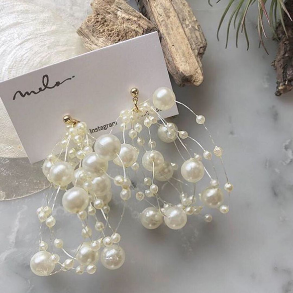 sale‼️パールシャワーピアス ピアス（その他） melo 通販 10704286
