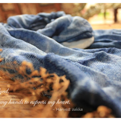 100%棉 草木染 圍巾/披肩 藍染 手工染 掌染 植物染 Harvestzakka 第3張的照片
