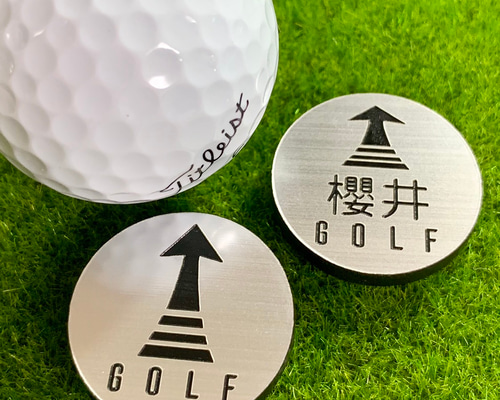 送料無料】名入れ可 オリジナル ゴルフマーカー （シルバーVer