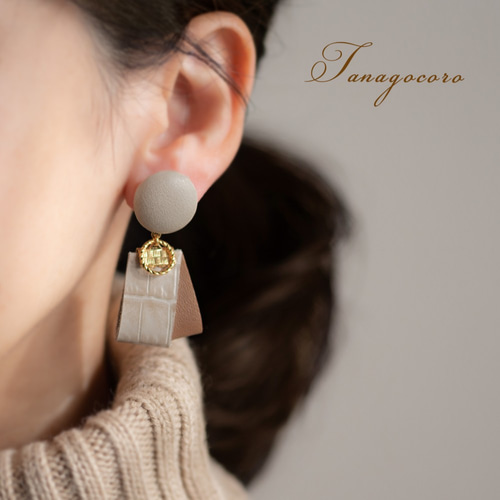 mixレザータッセルピアス/イヤリング ピアス(スタッド・一粒 mixレザータッセルピアス/イヤリング ピアス(スタッド・一粒