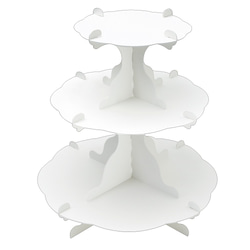 組立式ディスプレイ3段テーブル ホワイト(44-5820) 1枚目の画像