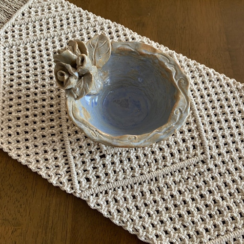 コットンコードのマクラメテーブルセンター／マット その他インテリア