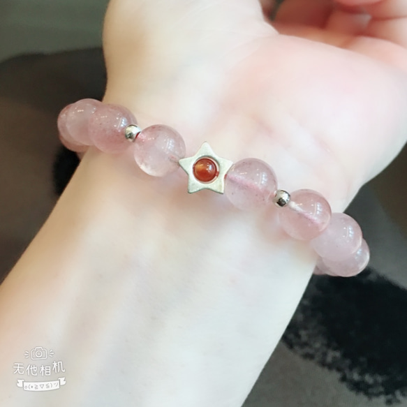 Amanda Jewelry 【慶開幕 任兩件88折】天然粉嫩粉晶 搭配 草莓晶 原創設計手鍊 第3張的照片