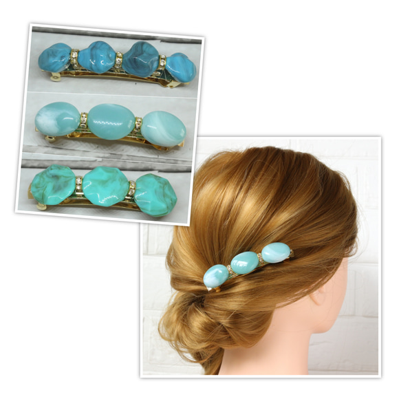 送料無料 翌日発送 ターコイズブルー ミントグリーン ボリュームビーズ